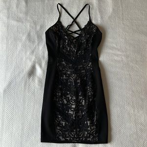 Bebe black lace dress